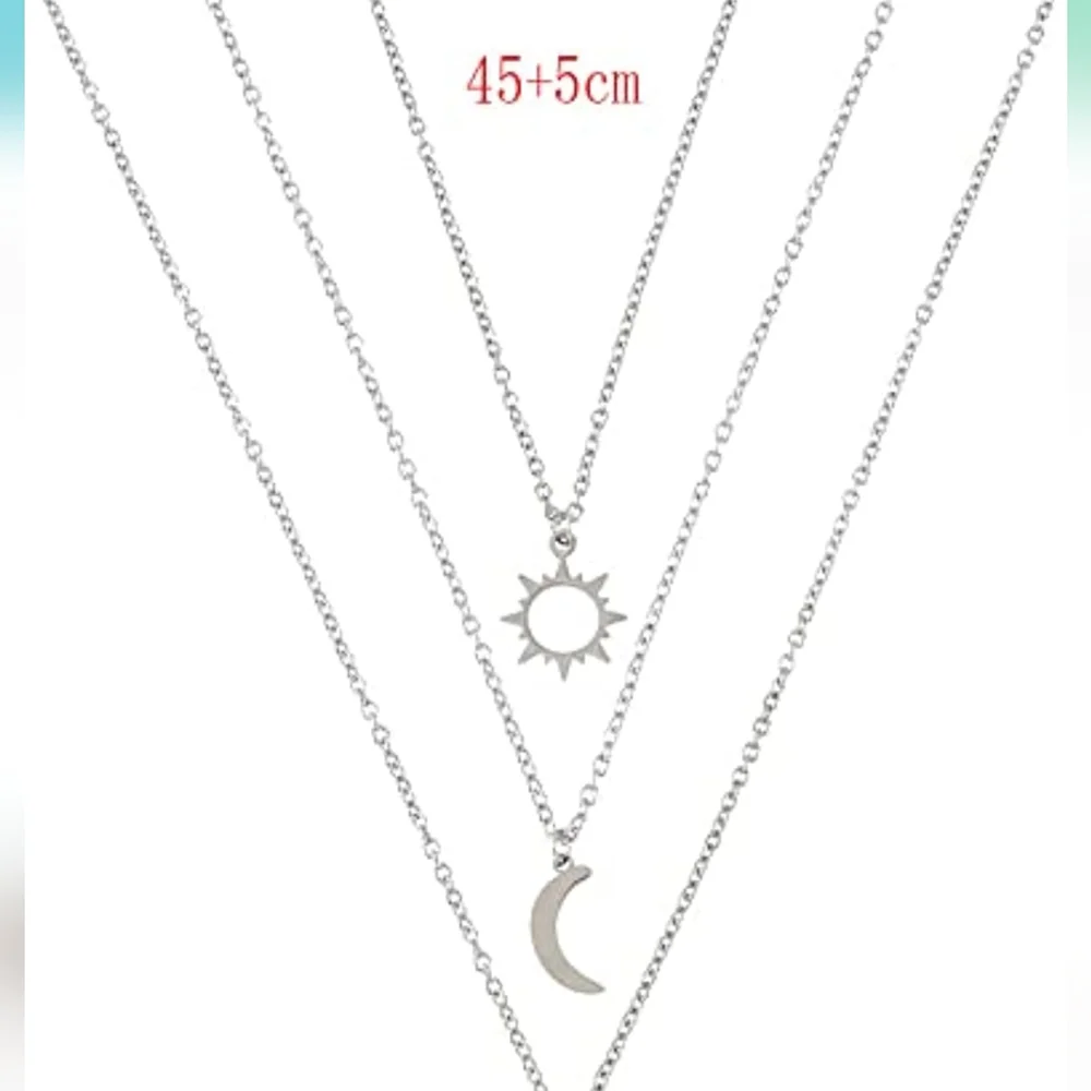 🍀 Sun ☀️ moon 🌙 and star ⭐ necklaces - 3 pk NWT